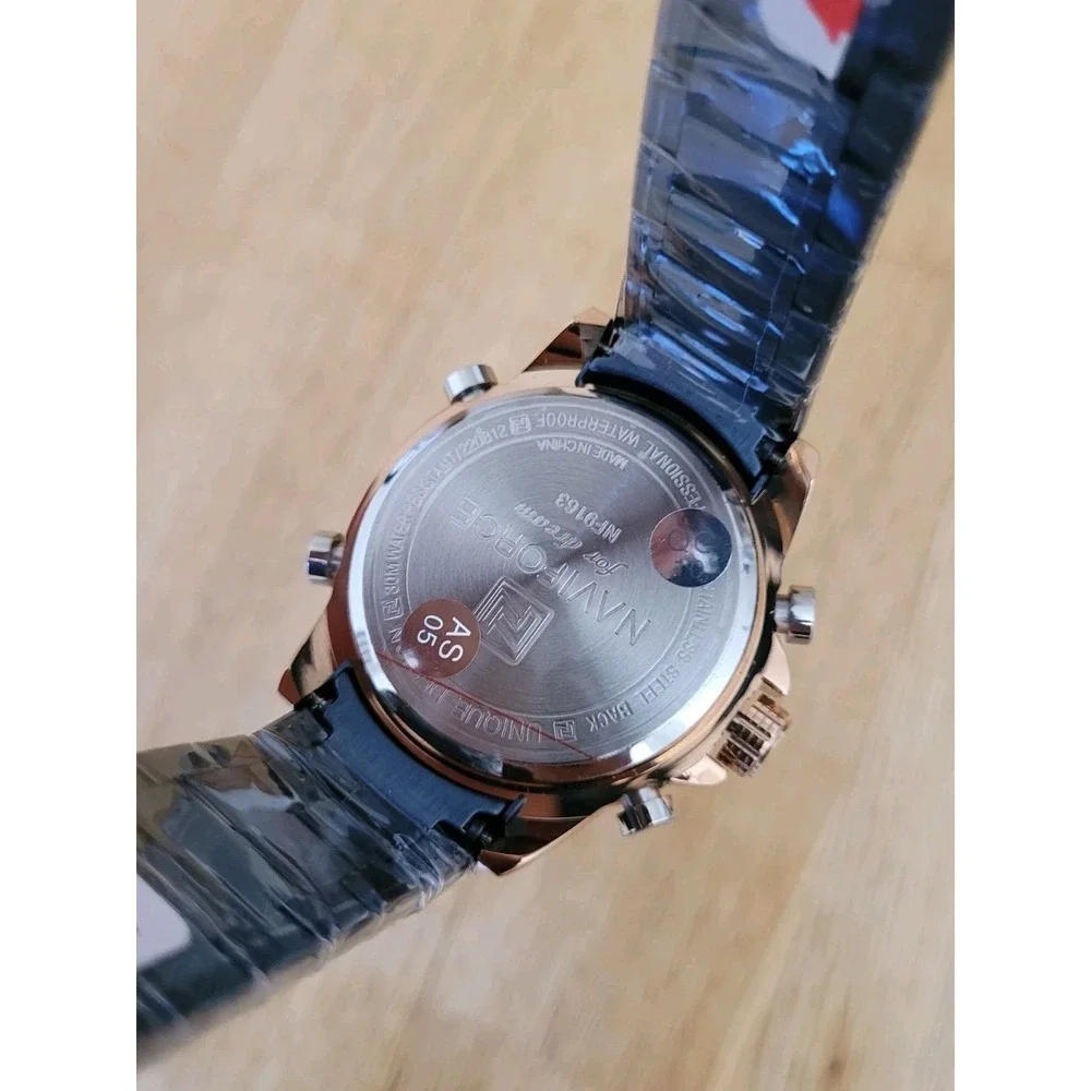 Naviforce Dual Display Watch in Stainless Steel For Men‎
